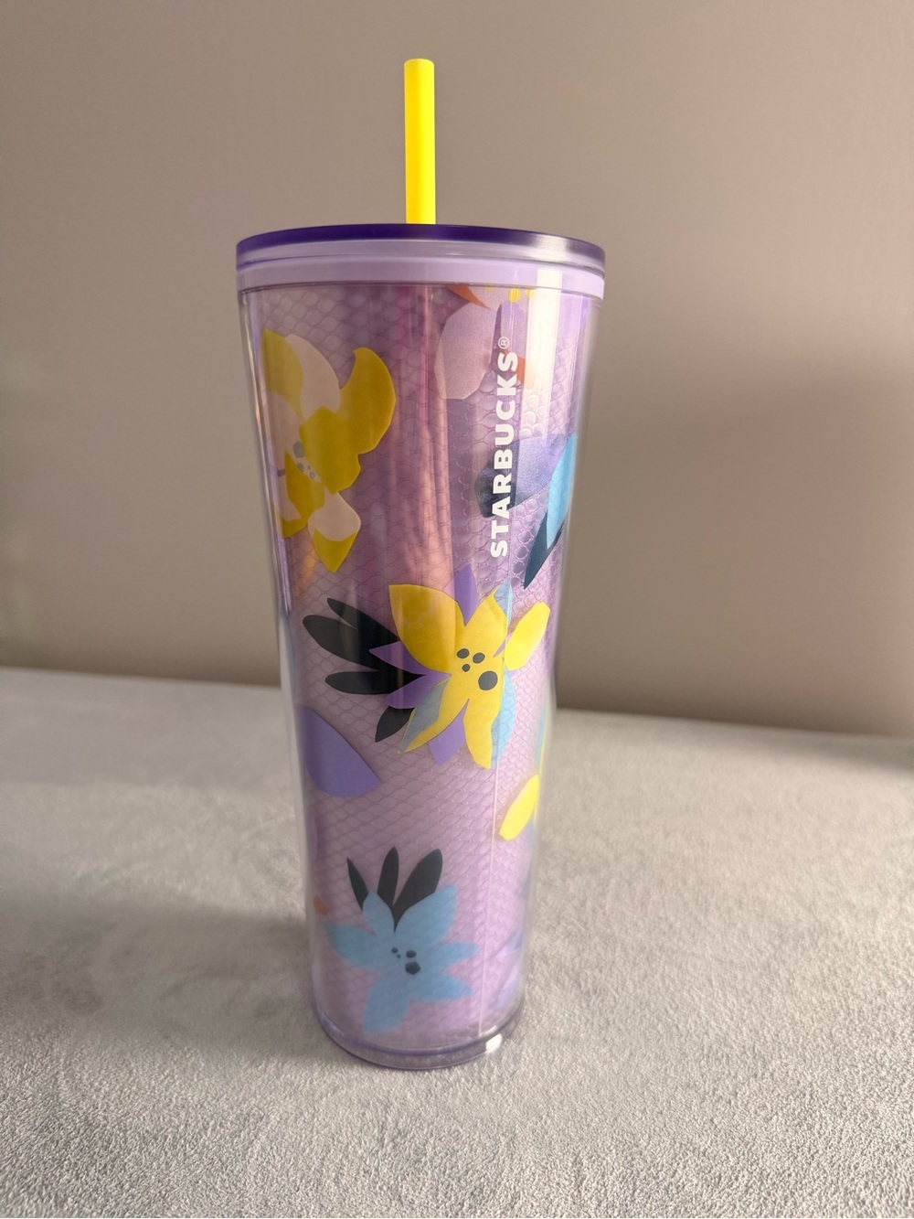 Spring-themed venti Starbucks tumbler